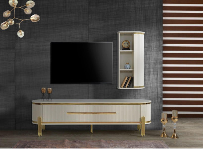 Luxury tv wardrobe television stand chest of drawers sideboard sideboard wall unit 2 pieces new