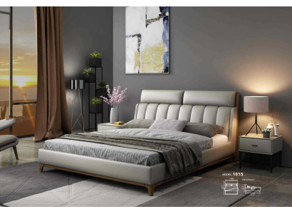 Modern Design Bed 180x200 Leather Wood Beds Double Sleep Room