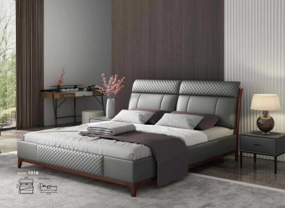 Bed Upholstery Design Luxury 180x200cm Double Hotel Beds Marriage Sleep Room Leather