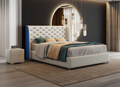 Bed Upholstery Design Luxury Double Hotel Beds Sleep Room Leather Modern