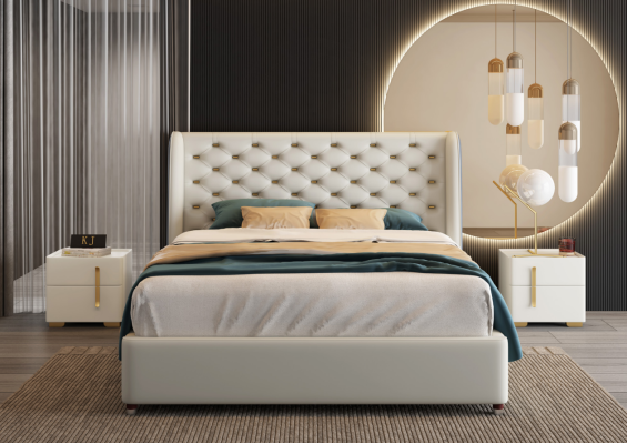 Bed Upholstery Design Luxury Double Hotel Beds Sleep Room Leather Modern