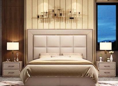 Classic Upholstery Leather Imitation leather Double Bed Luxury Design Beds Double