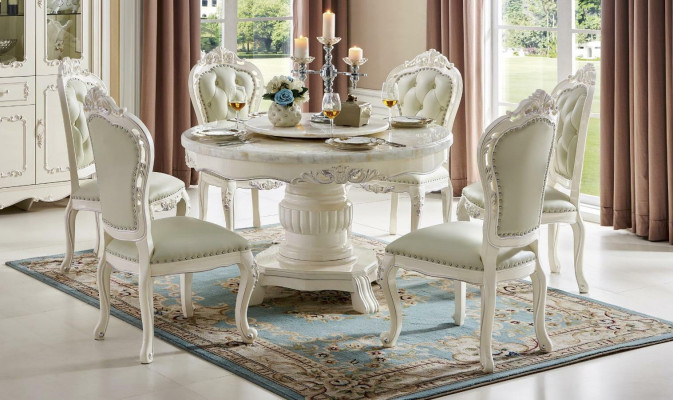 Design Round Armchair Chairs Upholstery Table 4x Dining room Seat Solid wood