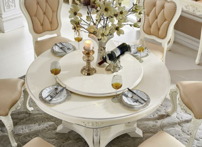 Luxury Dining table Round Table Living room Wood Design Dining room Tables Round 130cm