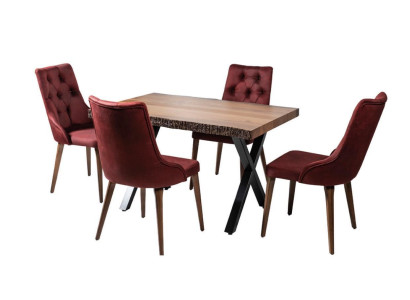 Dining table Suite Table Dining room Set Table 4x Chairs Chair group Suite 5 pieces