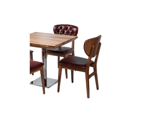 Dining set Table + x4 Chesterfield armchairs set Group Dining set 5 pieces.