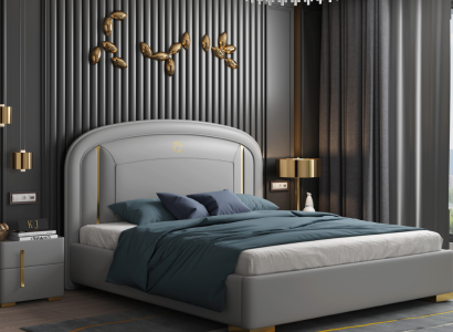 Modern Design Bed 180x200 Velvet Metal Hotel Beds Double Marriage Sleep