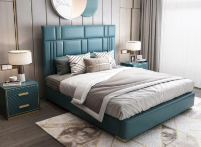 Leather Luxury Hotel Bed Double Upholstery Beds Sleep Room 180x200 Double