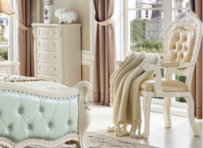 Beige upholstered chair Armrests Armchair Chesterfield Chair Luxury Living room Dining room seating furniture