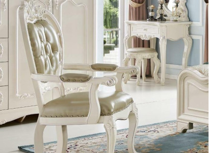 Classic r Beige Chesterfield Chair Baroque style single-seater exclusive r leather chair