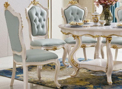 HellBlue he Chesterfield Chair Luxury Dining room Designer Chairs Upholstery Einistzer Baroque style