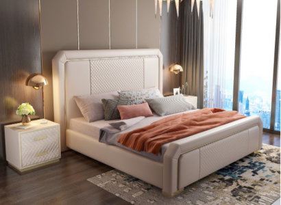 Designer Double bed Bed Hotel Luxury Bedroom 180x200cm Beds