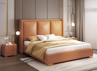 Bed Orange Bedroom Design Furniture Modern Luxury Beds Bed frame
