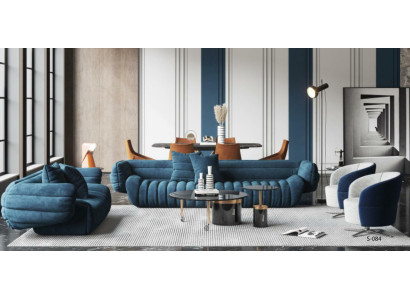 Velvet Sofa 2 Seater Living landscape Solid wood Relax Seat Design Couch Lounge