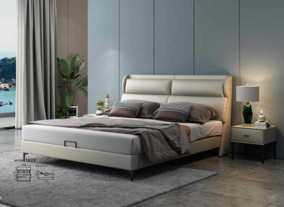 High Quality Luxury Double Bed Beds Upholstery Design Marriage Hotel Leather Textile new