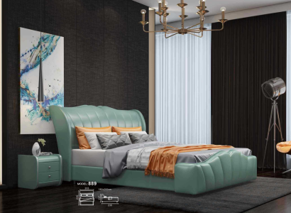 Classic s Bed Double bed Leather bed Chippendale Bedroom