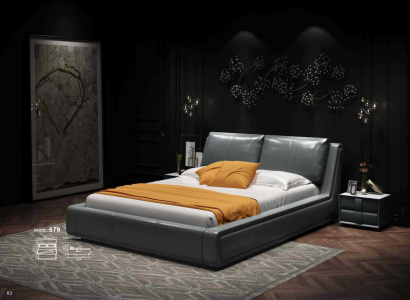 Designer Bed Luxury Double Leather Hotel Metal Beds Double Sleep Room new