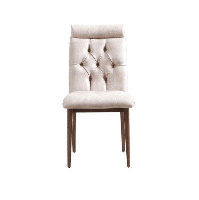 White Ivory Chesterfield Chair Luxury Dining chairs Stylish upholstered chair