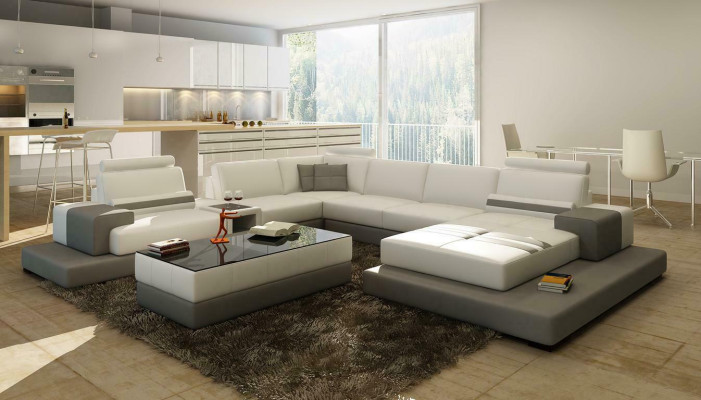 Beautiful XXL Leather Living landscape U-shape Corner sofa Sofa Couch