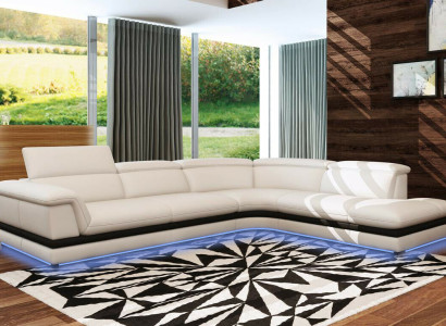 Leather sofa Couch Living landscape Corner sofa Corner Suite Design Modern Sofa 5130