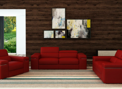 Sofa set Couch Upholstery Leather Sofa Living room Seat 3+2+1 Set Sets