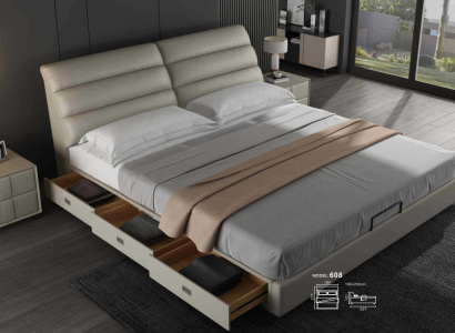 Bed Classic Upholstery Design Luxury Double Hotel Beds Sleep Room