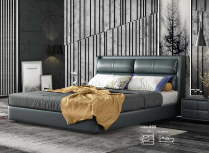 Leather Bed Upholstery Design Luxury Double Hotel Beds Sleep Room Marriage 180x200 cm