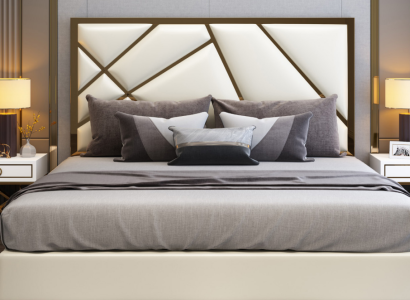 Bed Upholstery Design Luxury Double Hotel Beds Sleep Room Decoration Leather new