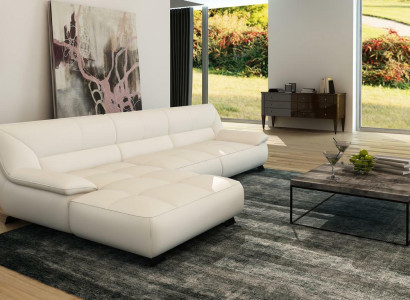 Leather sofa Couch Living landscape Corner sofa Corner Suite Design Modern Sofa