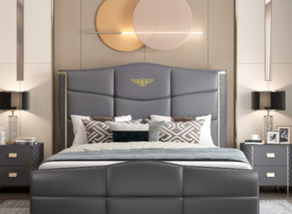 Design Double bed Leather Bed Beds Bed Leather Upholstery Marriage 180x200cm