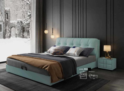 Designer Bed 180x200 Leather Metal Beds Double Bedroom Luxury Marriage