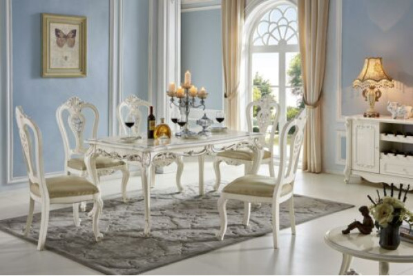 Antique Style Dining room Set Baroque Chair Table 6x Chairs Wood Solid wood