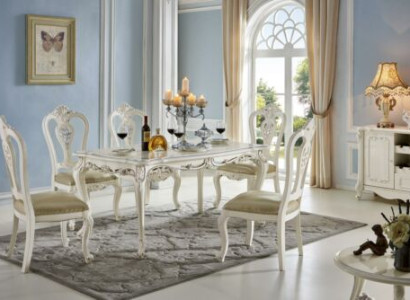 Antique Style Dining room Set Baroque Chair Table 6x Chairs Wood Solid wood