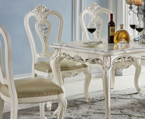 Antique Style Dining room Set Baroque Chair Table 6x Chairs Wood Solid wood