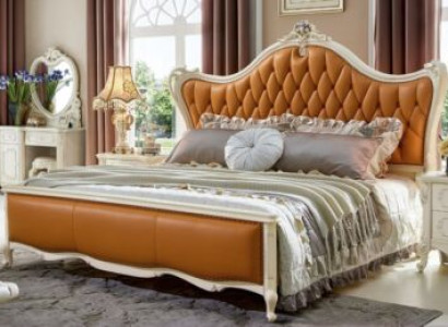 Beds leather bed 3 pieces. Set 2x Bedroom Bedside table Console Solid wood