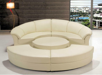 Round xxl Upholstery Living landscape couch Round eck sofa leather sofa Seat eck Suite