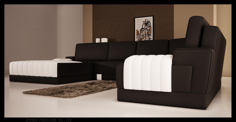 Upholstery Leather Sofa Sofa Couch Upholstery Corner Seat Suite U-shape XXL Big