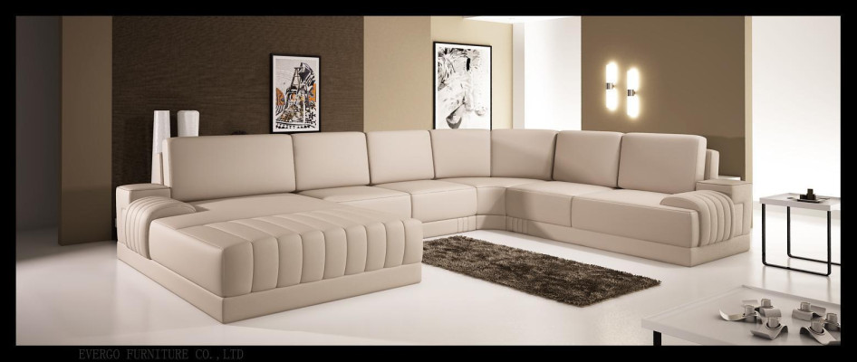 Upholstery Leather Sofa Sofa Couch Upholstery Corner Seat Suite U-shape XXL Big