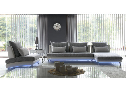 Modern Design Corner sofa Upholstery Couch Suite 155x390cm Fabric Textile Sofa Corner