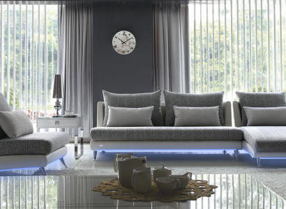 Modern Design Corner sofa Upholstery Couch Suite 155x390cm Fabric Textile Sofa Corner