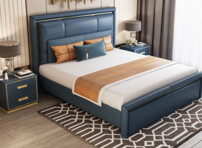 Design Bed Bedroom Double bed Beds Hotel Luxury Upholstery Leather