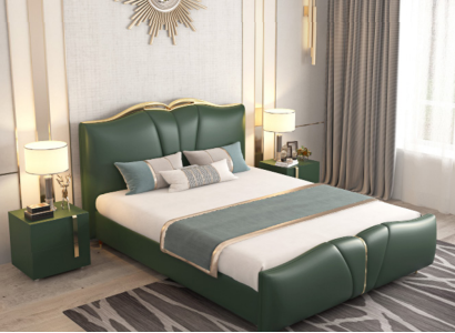 Designer Bed Bedroom Beds Textile Leather Hotel Luxury Upholstery