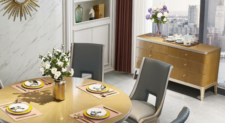 Suite Luxury Chair Set 4X Dining room Furniture Armchair Seating Set Solid wood