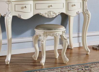 Pouf Footstool Round Seat Stool Stool Upholstered Stool Noble Designer Wood new