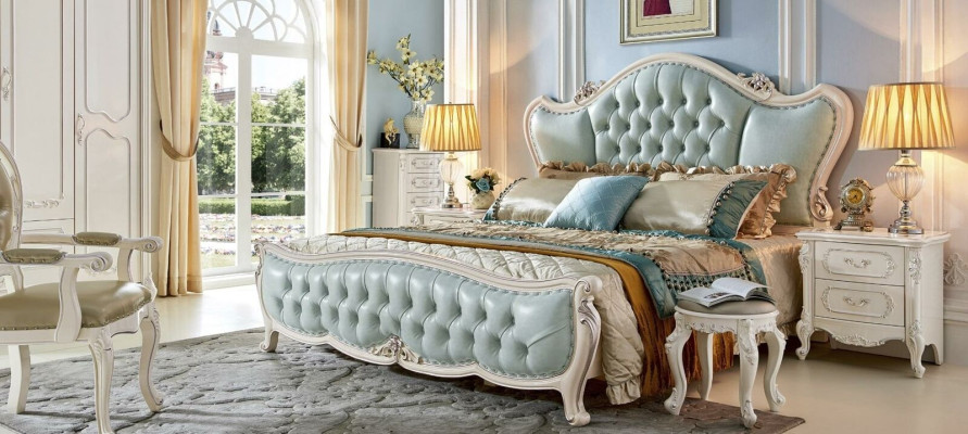 Baroque Stool Stool Dressing table Wooden stool Upholstery Ottoman