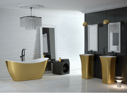 Golden Designer Bathtub Freestanding Luxury Bathtub in Gold Tubs