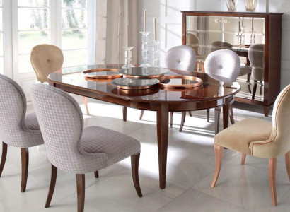 Modern Dining table from Wood with chairs for the Dining room