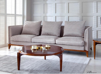 Suite Sofa 3 Seater Coffee table Sofas Three-seater Fabric Table Luxury Modern 2-piece