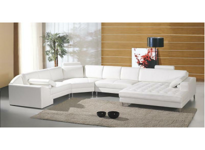 Modern Living landscape with Chesterfield Buttons Leather Sofa Sofa Couch Upholstery