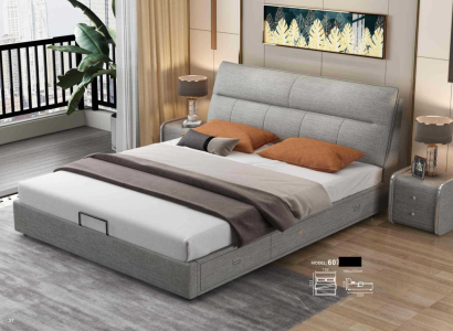 Design Leather Bed Modern Hotel Frame Luxury Sleep Room Double Beds Marriage